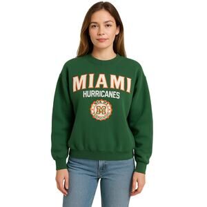 Miami Hurricanes 90s Crable Sportswear Crewneck Sweatshirt XL Green Y2K